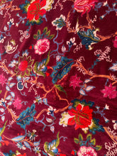 Indian Floral Printed Velvet Fabric